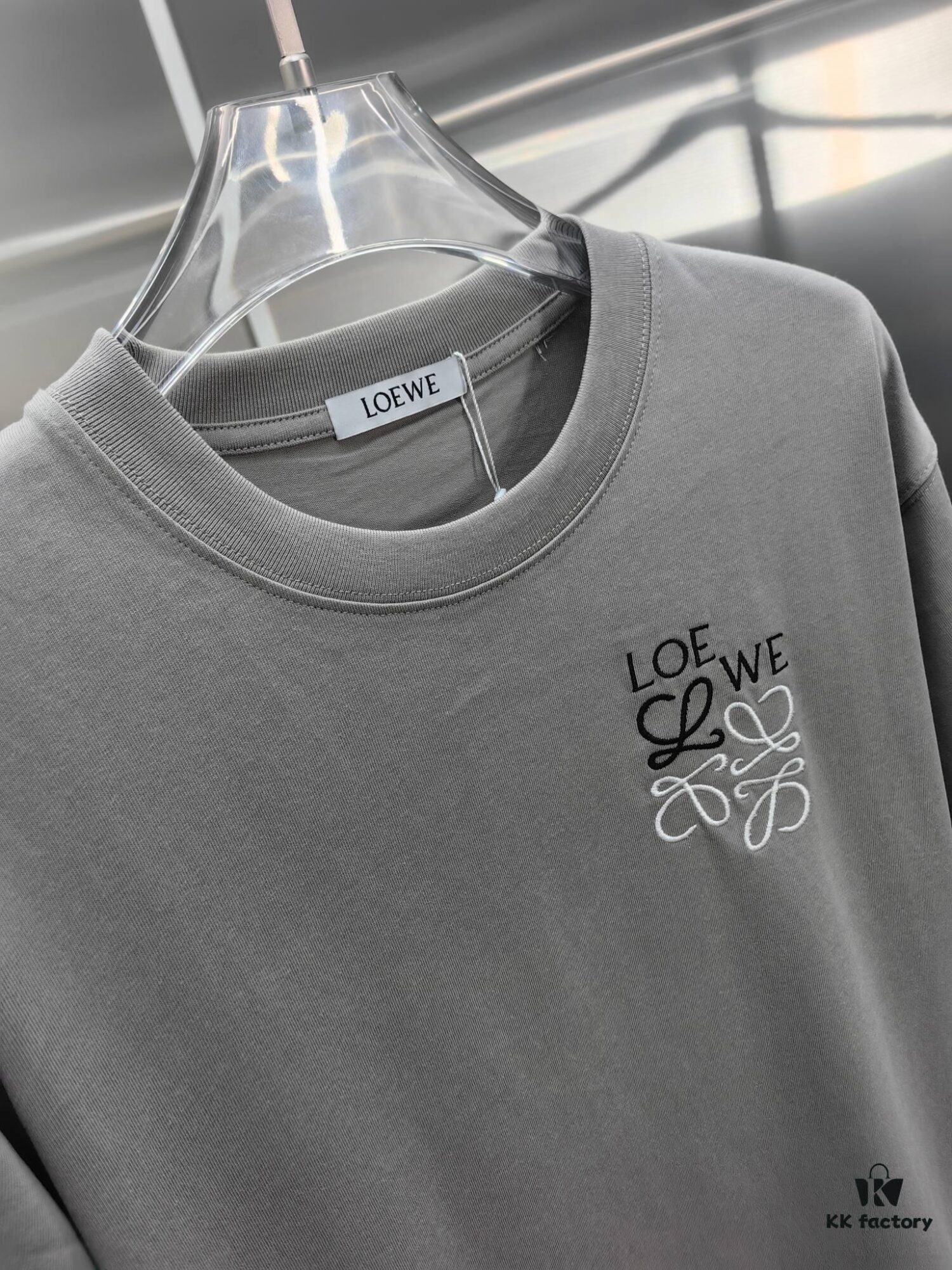 Loewe Embroidered Short Sleeve T-Shirt (Top-tier Version, Distinct from Standard Stock) Unisex 100% Cotton Heavyweight Double Yarn Tee