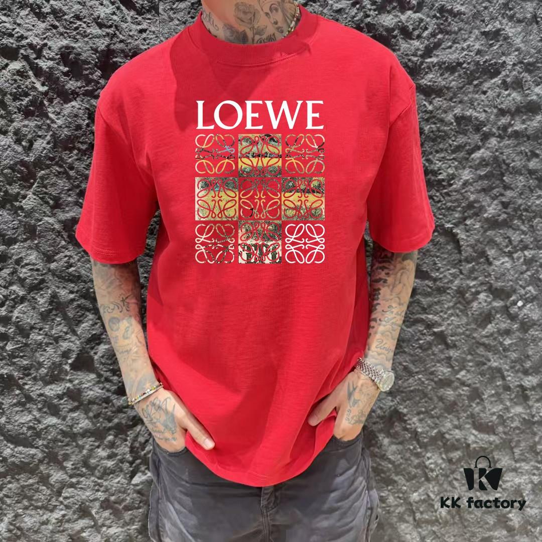 LOE Loewe 25SS Master-Designed Brand New Printed Round-Neck Short-Sleeve T-Shirt