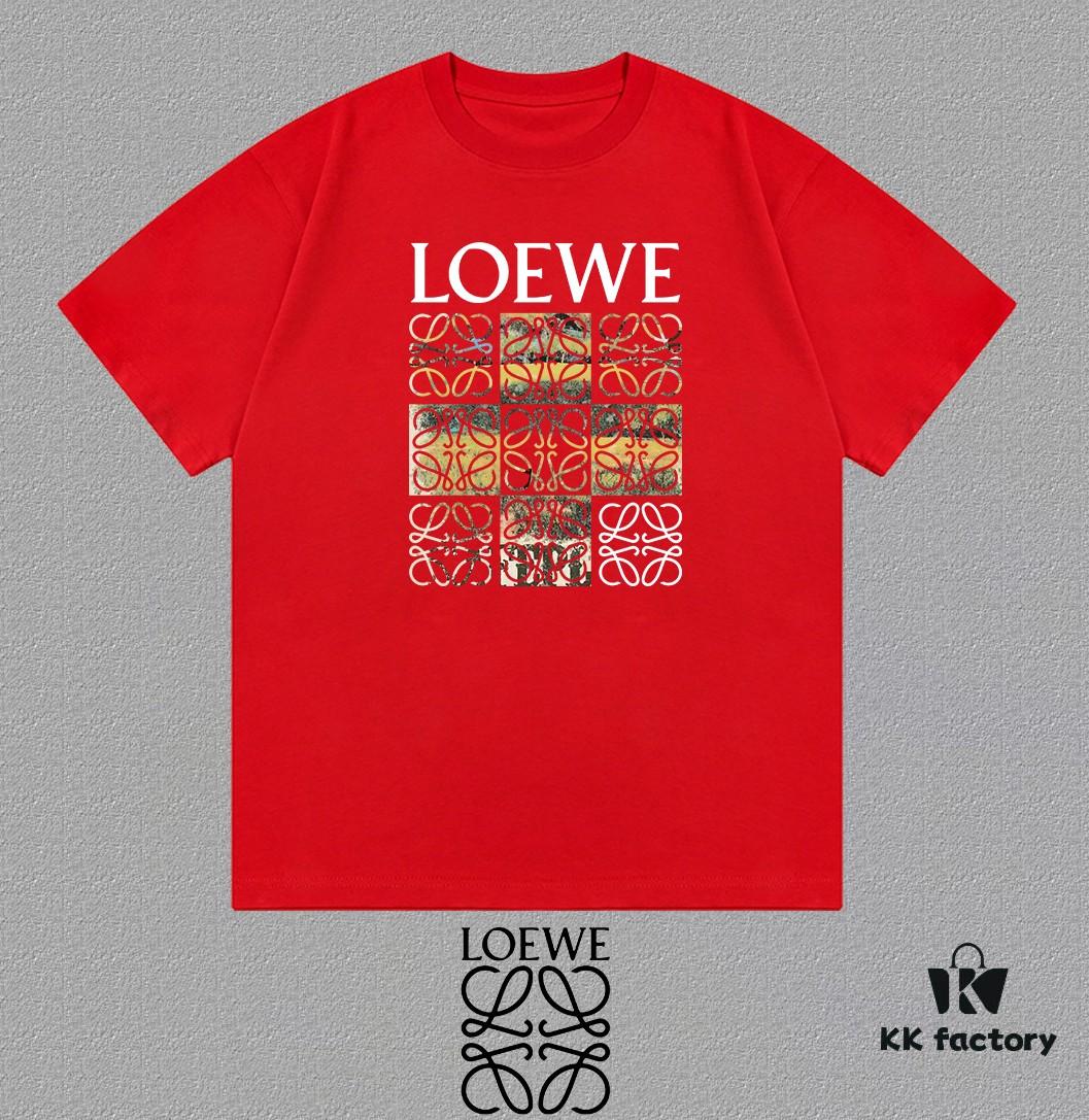 LOE Loewe 25SS Master-Designed Brand New Printed Round-Neck Short-Sleeve T-Shirt