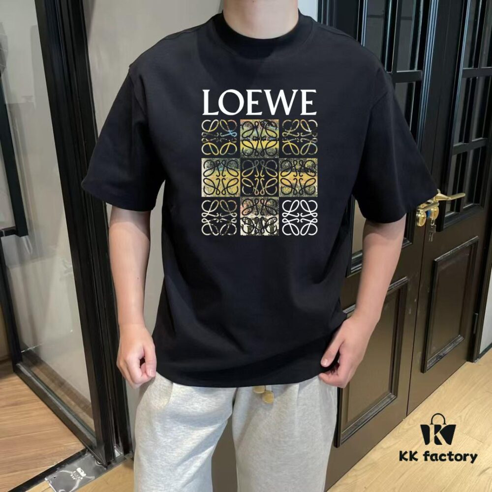 LOE Loewe 25SS Master-Designed Brand New Printed Round-Neck Short-Sleeve T-Shirt