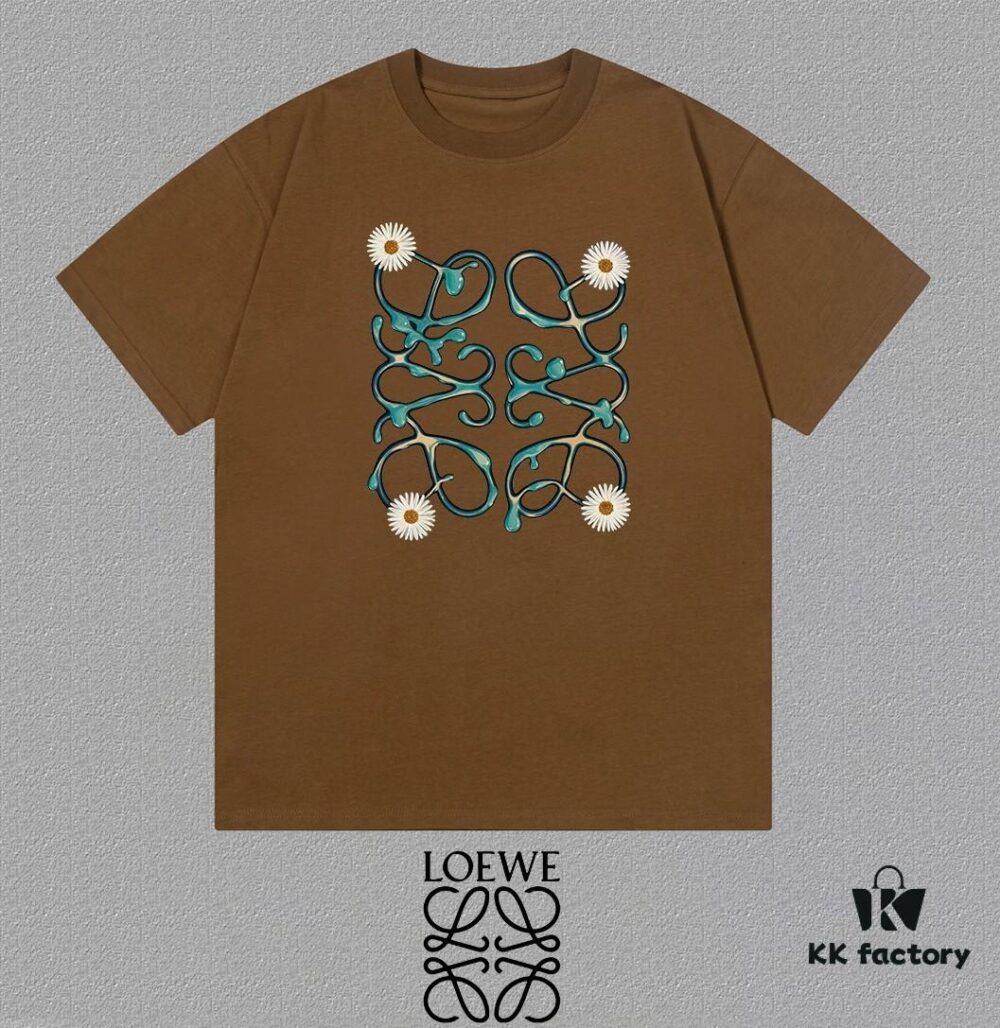 LOE Loewe 25SS Master-Designed Brand New Printed Round-Neck Short-Sleeve T-Shirt, Spring and Summer Latest Collection, OS Oversized Silhouette, 300g Full Cotton, Stylish and Unique, Extremely Versatile and Attractive, Perfect Unisex Essential