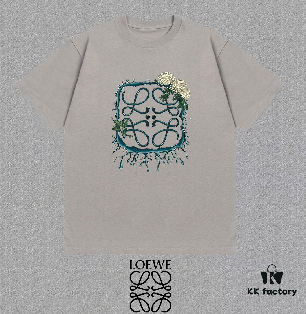 LOE Loewe 25SS Master-Designed New Brand Print Round-Neck Short-Sleeve T-Shirt