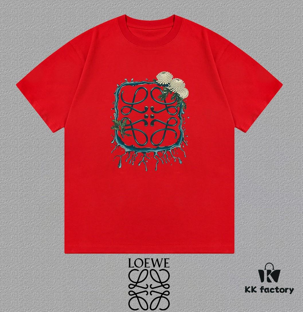 LOE Loewe 25SS Master-Designed Brand New Printed Round-Neck Short-Sleeve T-Shirt