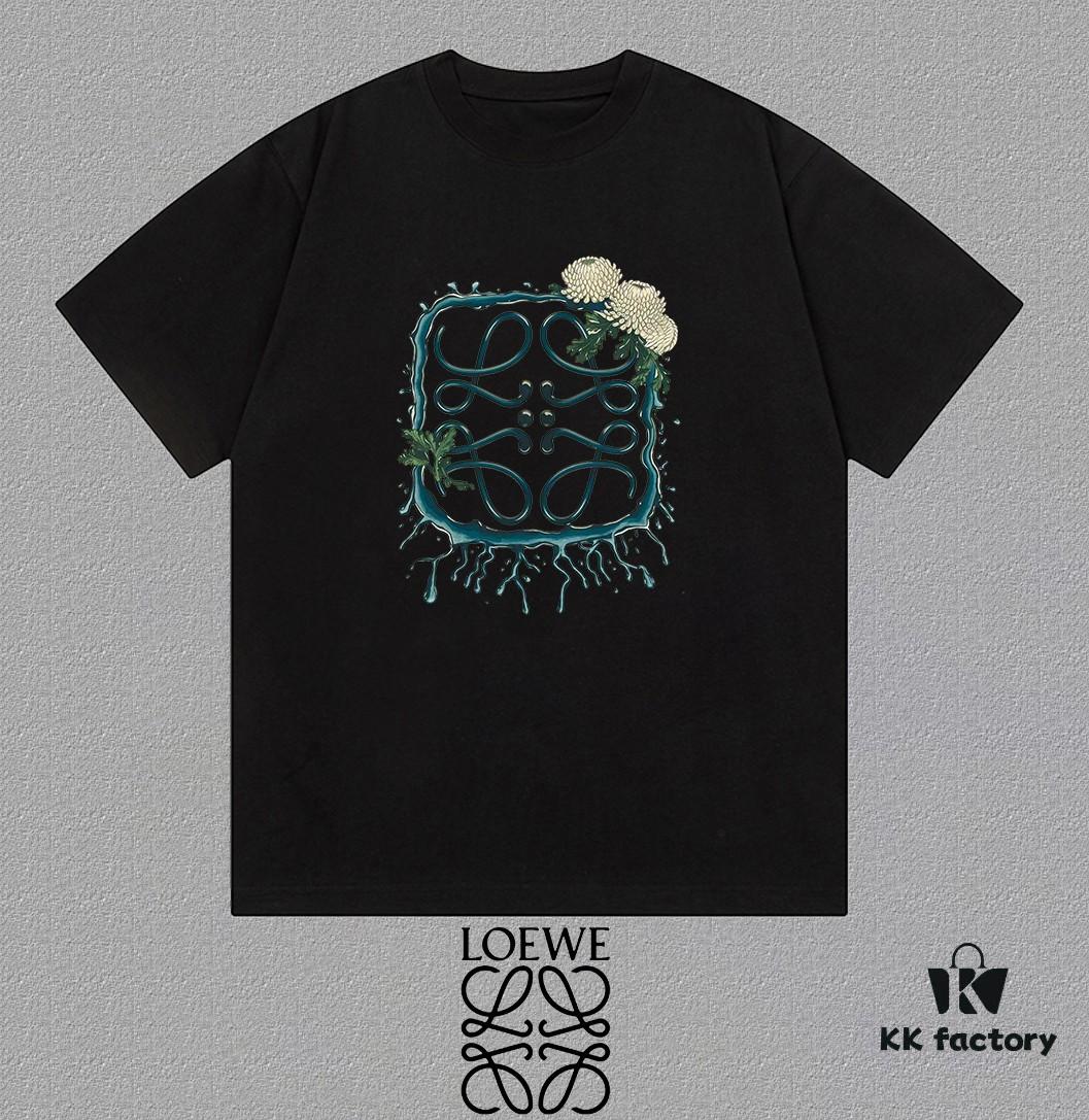 LOE Loewe 25SS Master-Designed Brand New Printed Round-Neck Short-Sleeve T-Shirt