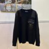 Prada Logo Triangle Long-Sleeve Crewneck Sweater