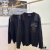 Prada Logo Triangle Long-Sleeve Crewneck Sweater