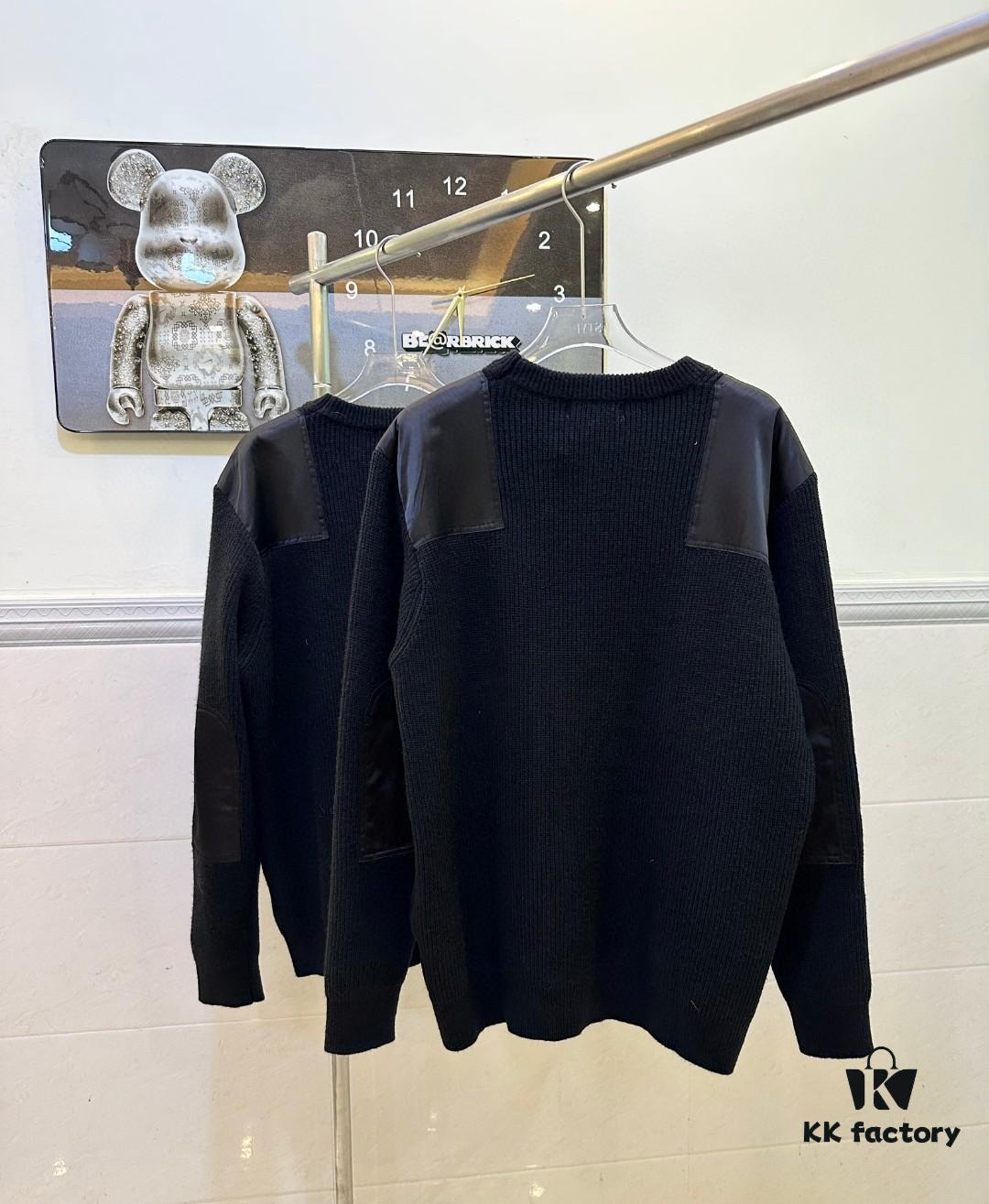 Prada Logo Triangle Long-Sleeve Crewneck Sweater