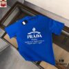 PRADA Men's Casual Short-Sleeve T-Shirt, 2025 Spring/Summer New Arrival, Premium Logo Design, Imported Silk-Cotton Fabric, Stylish and Versatile for All Occasions