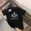 PRADA Men's Casual Short-Sleeve T-Shirt, 2025 Spring/Summer New Arrival, Premium Logo Design, Imported Silk-Cotton Fabric, Stylish and Versatile for All Occasions