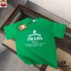 PRADA Men's Casual Short-Sleeve T-Shirt, 2025 Spring/Summer New Arrival, Premium Logo Design, Imported Silk-Cotton Fabric, Stylish and Versatile for All Occasions