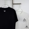 New PRADA 25SS Printed Short Sleeve T-Shirt with Metallic Back Logo