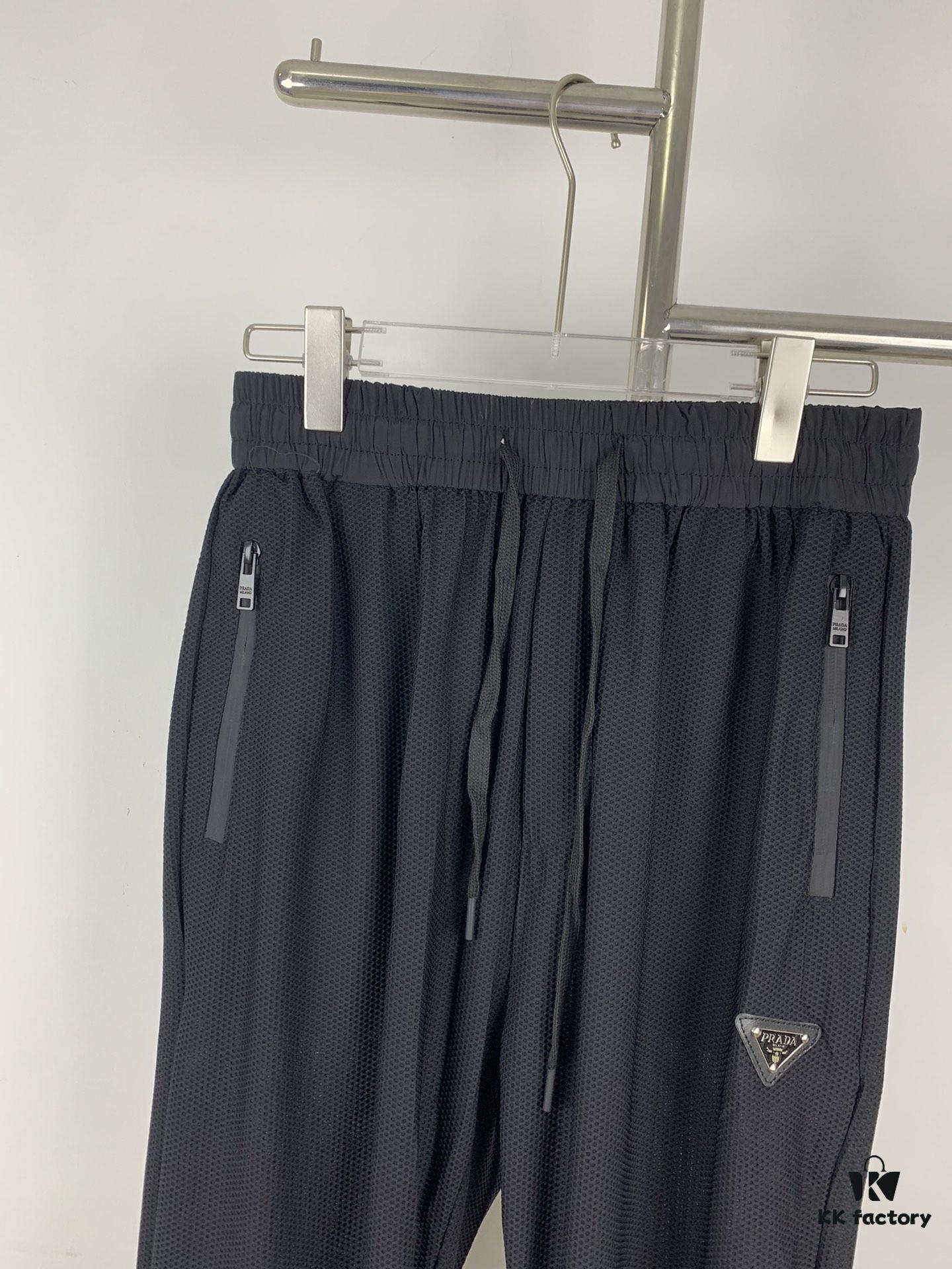 New PRADA 23SS Men's and Women's Lightweight Breathable Quick-Dry Casual Trousers