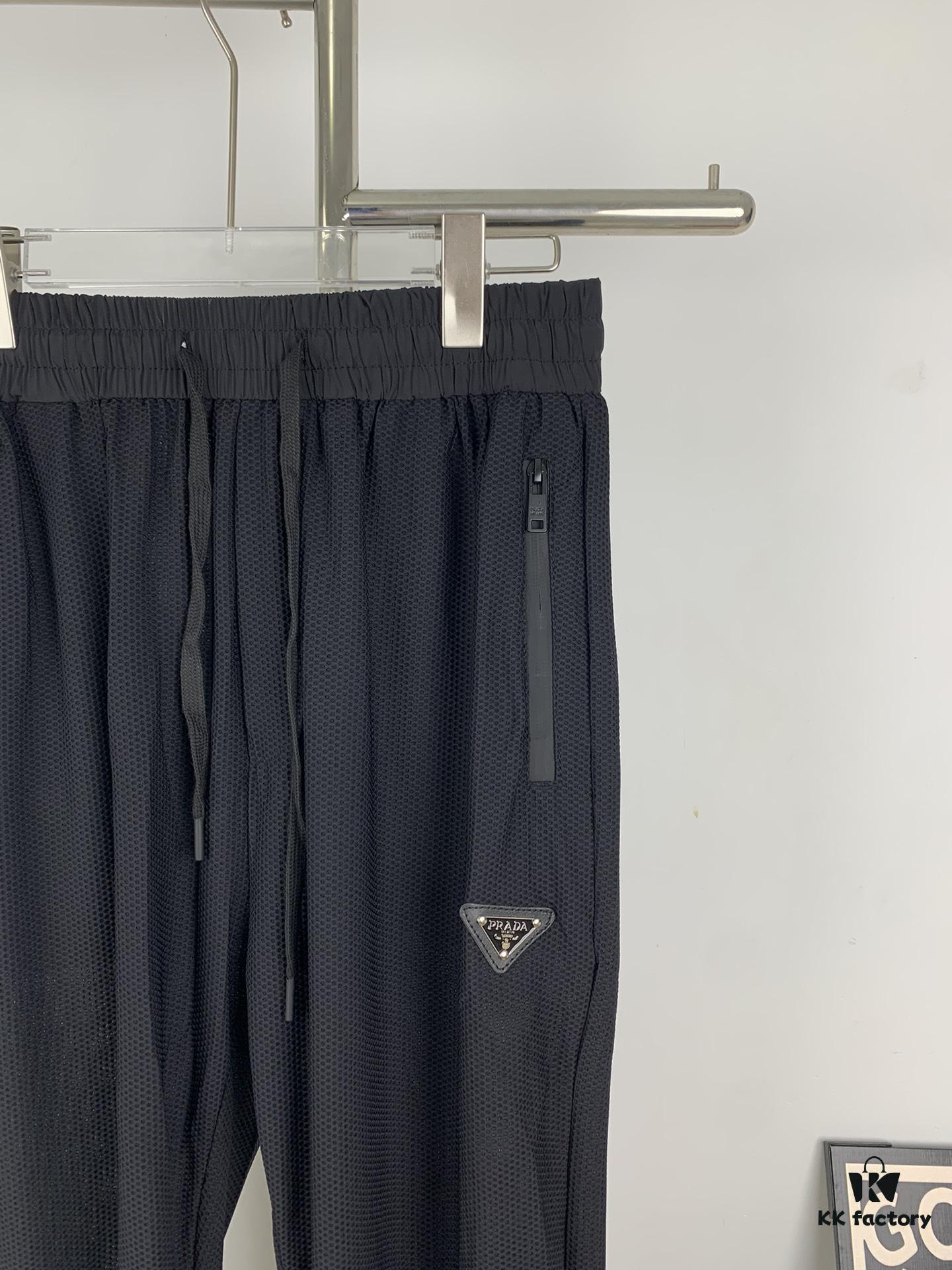 New PRADA 23SS Men's and Women's Lightweight Breathable Quick-Dry Casual Trousers