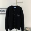 New PRADA Coarse Knit Wool Cardigan Unisex