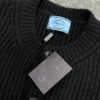 New PRADA Coarse Knit Wool Cardigan Unisex