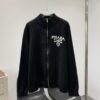 New Prada 23FW Fall/Winter Fashion Show Stand Collar Zipper Knit Cardigan Sweater