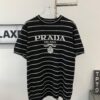 New Prada Striped Classic Logo Short Sleeve T-Shirt