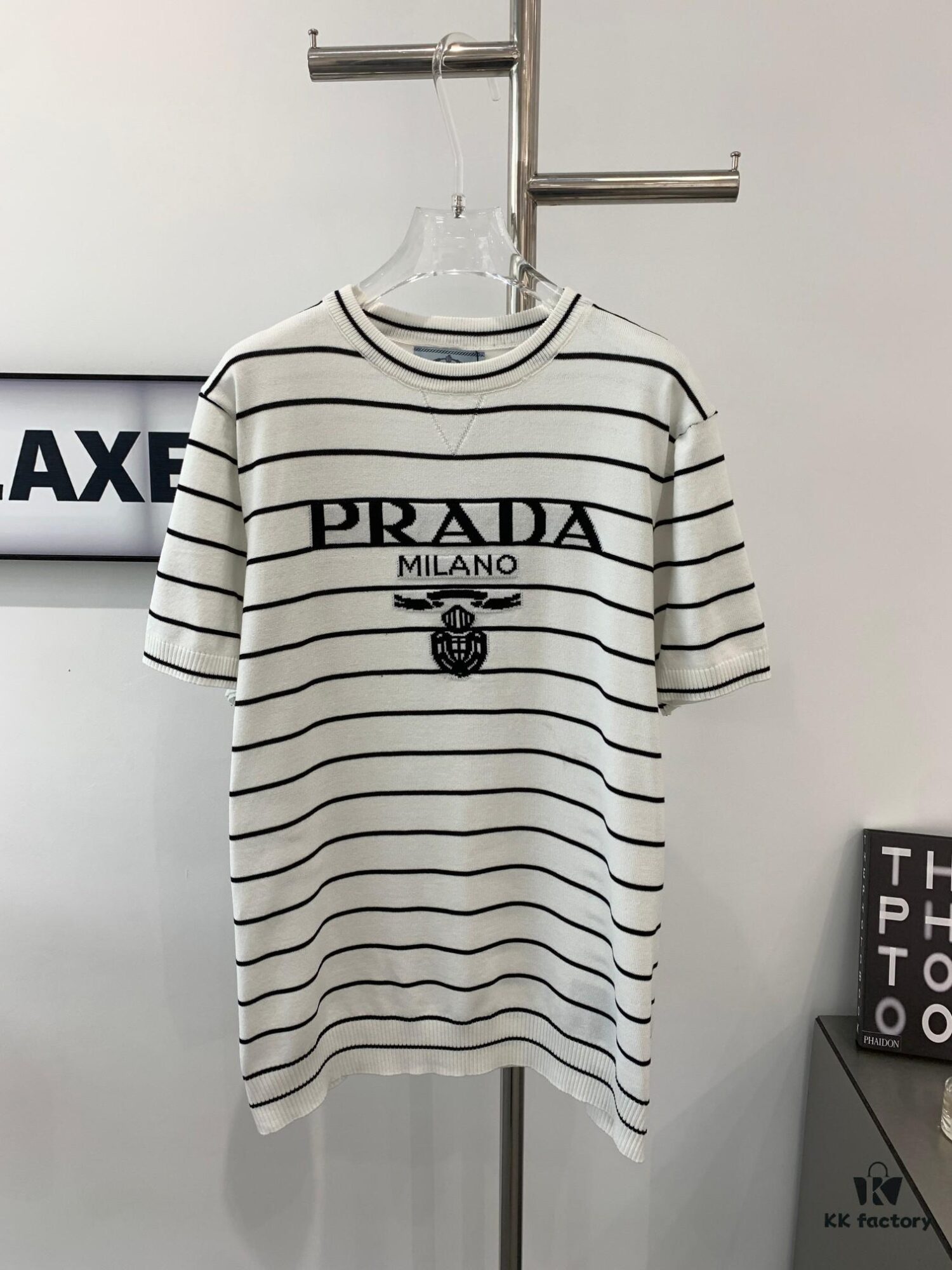 New Prada Striped Classic Logo Short Sleeve T-Shirt