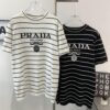 New Prada Striped Classic Logo Short Sleeve T-Shirt
