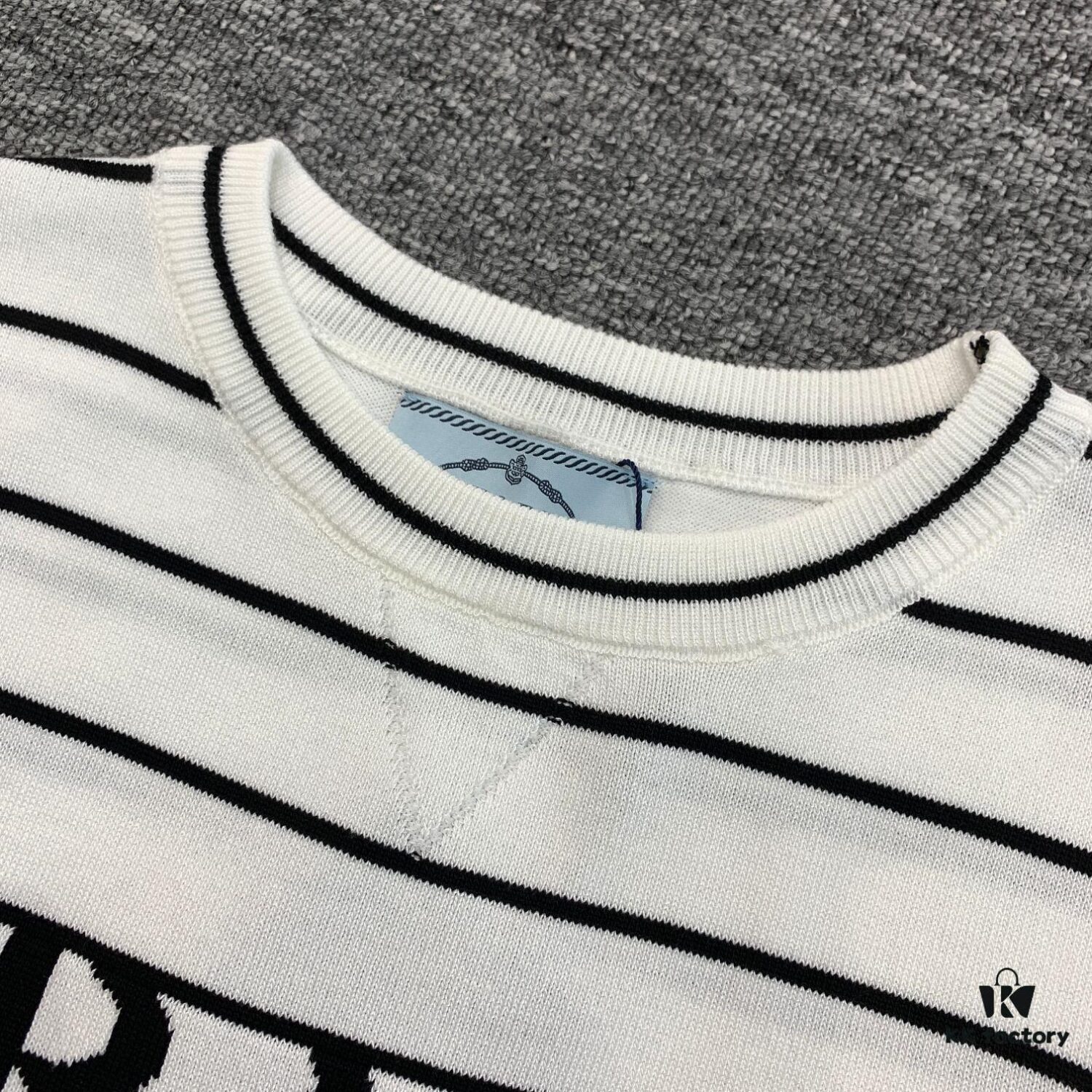 New Prada Striped Classic Logo Short Sleeve T-Shirt