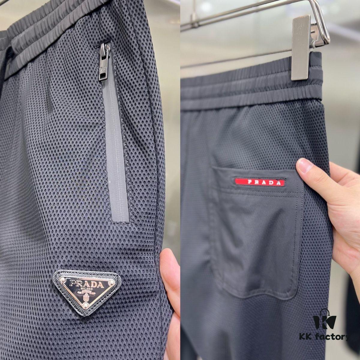 New PRADA 23SS Men's and Women's Summer Casual Pants, Ultra-Lightweight Quick-Dry Breathable Trousers