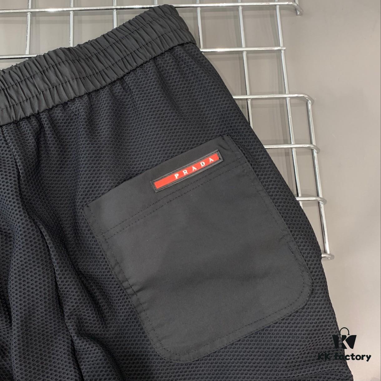 New PRADA 23SS Men's and Women's Casual Pants, Breathable Quick-Dry Long Trousers, Lightweight Ice-Silk Style Summer Pants