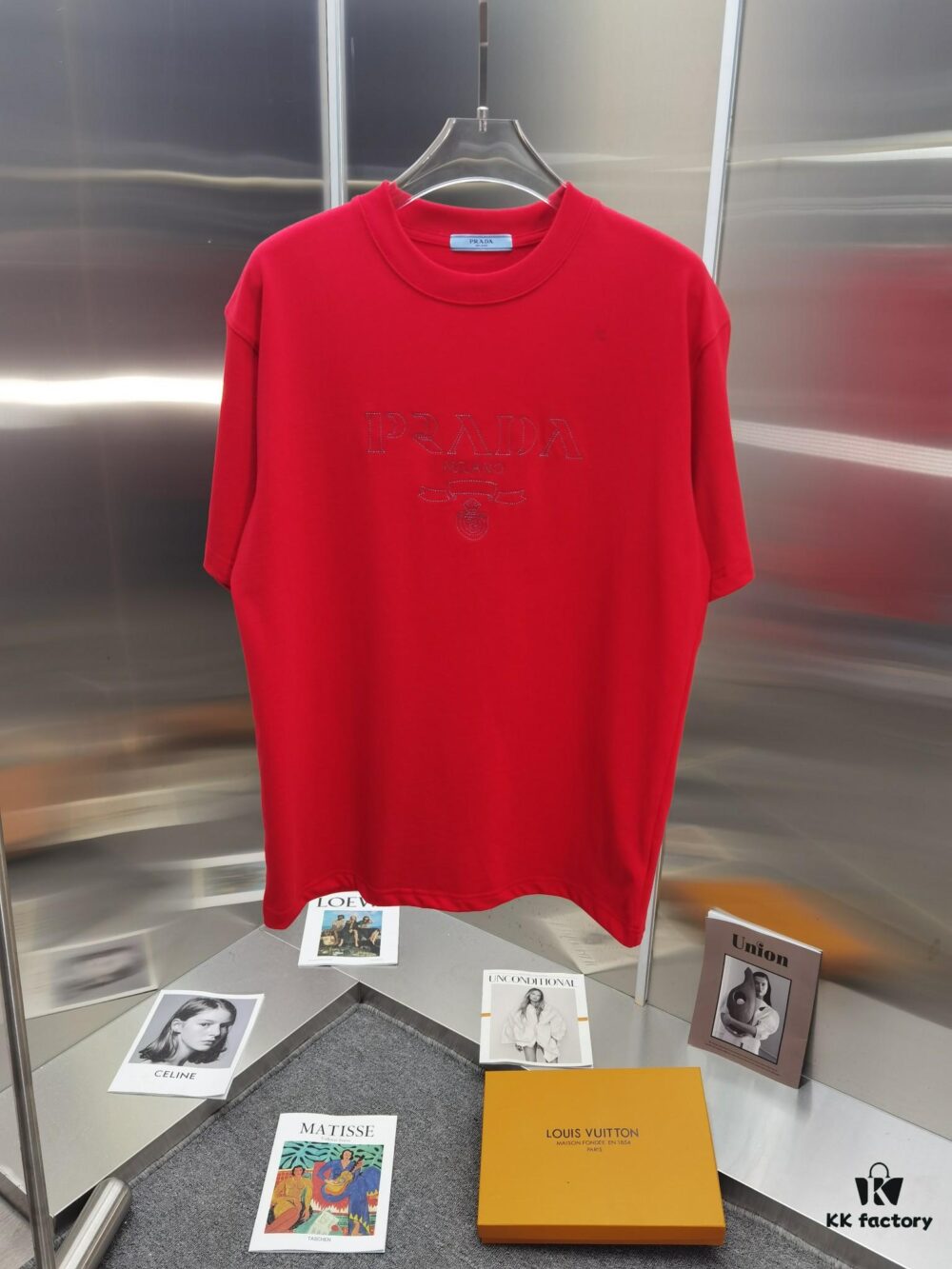 PR*DA Embroidered Premium Version Short Sleeve T-Shirt (Unisex) in Black, White, Red, Grey