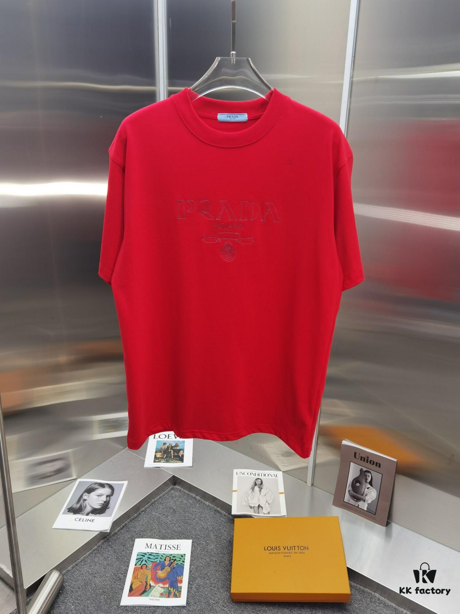 PR*DA Embroidered Premium Version Short Sleeve T-Shirt (Unisex) in Black, White, Red, Grey