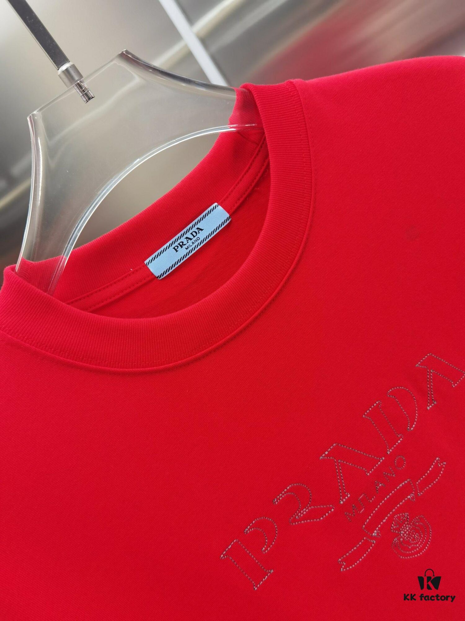 PR*DA Embroidered Premium Version Short Sleeve T-Shirt (Unisex) in Black, White, Red, Grey