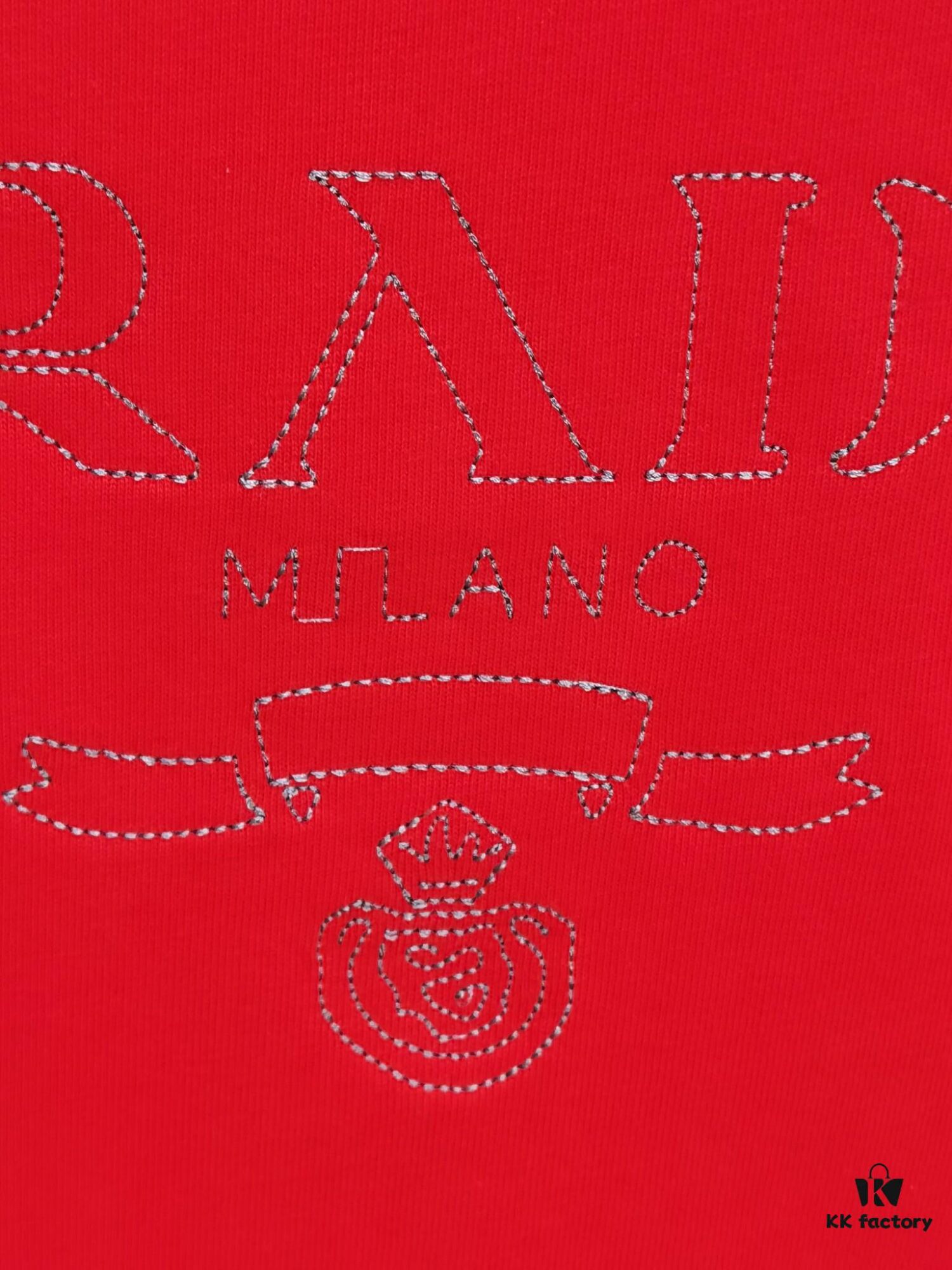 PR*DA Embroidered Premium Version Short Sleeve T-Shirt (Unisex) in Black, White, Red, Grey