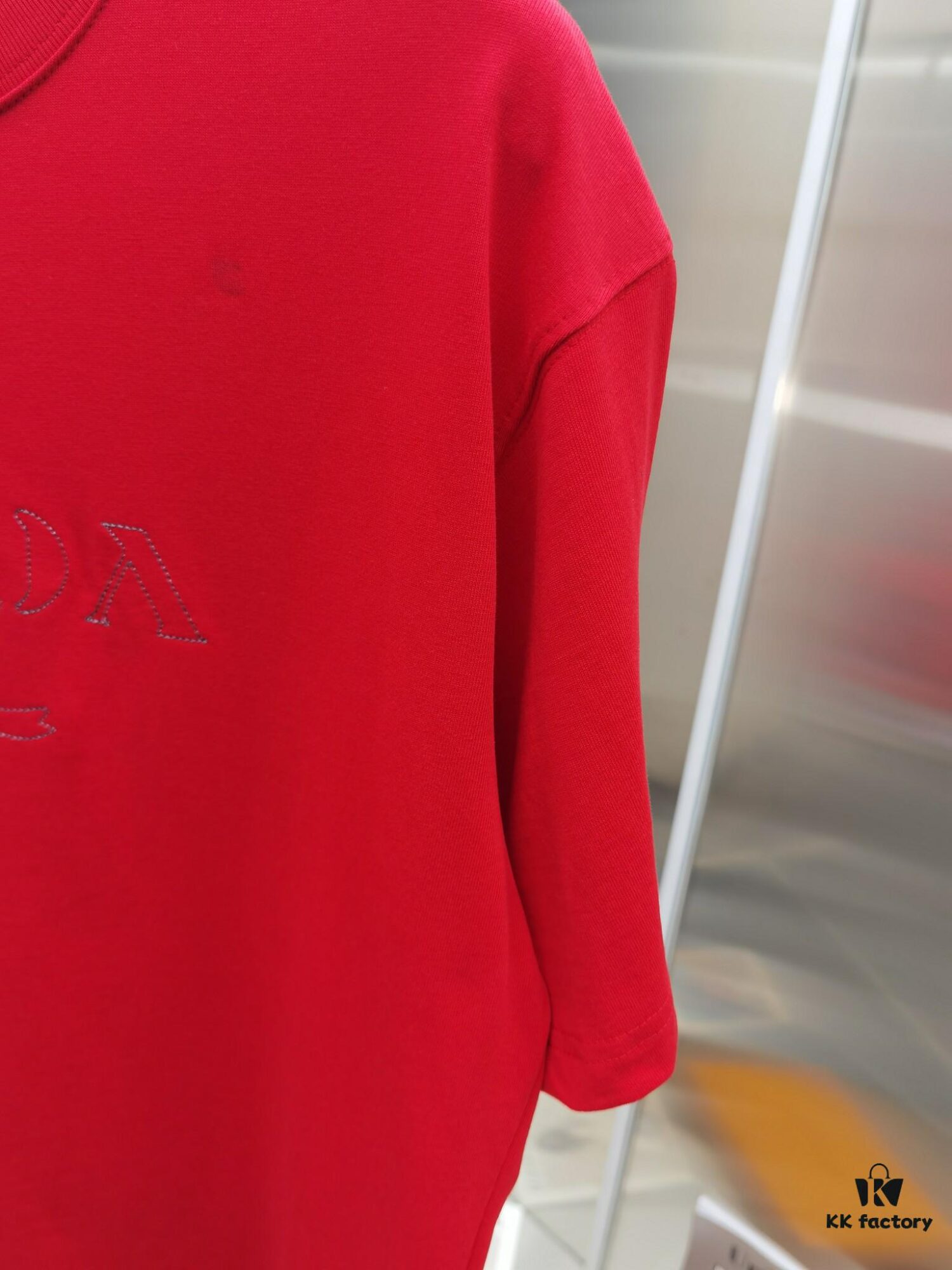 PR*DA Embroidered Premium Version Short Sleeve T-Shirt (Unisex) in Black, White, Red, Grey