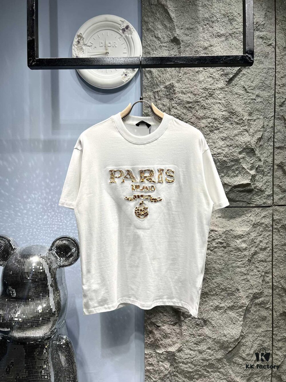 PRADA* Prada Jacquard Embroidery Large Logo Short Sleeve T-Shirt