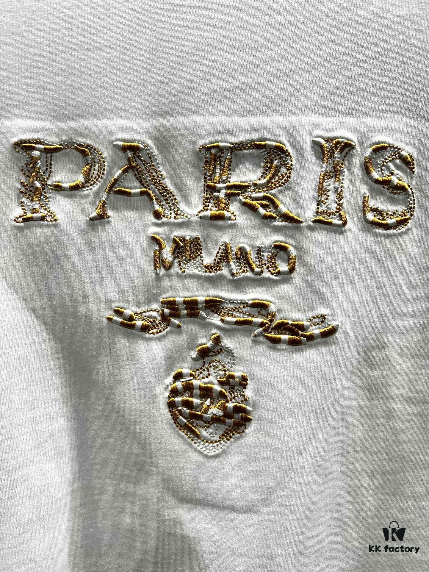 PRADA* Prada Jacquard Embroidery Large Logo Short Sleeve T-Shirt