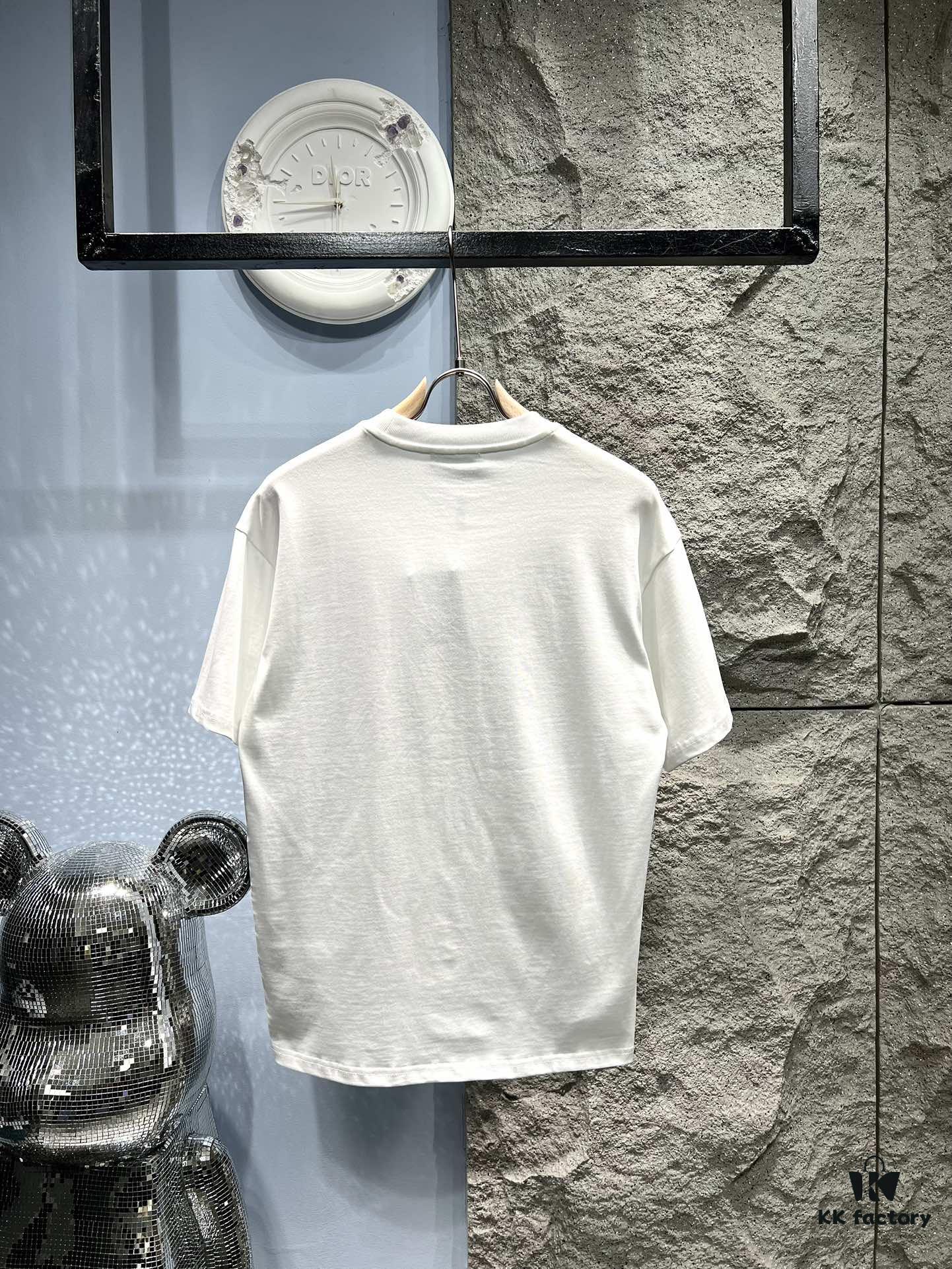 PRADA* Prada Jacquard Embroidery Large Logo Short Sleeve T-Shirt