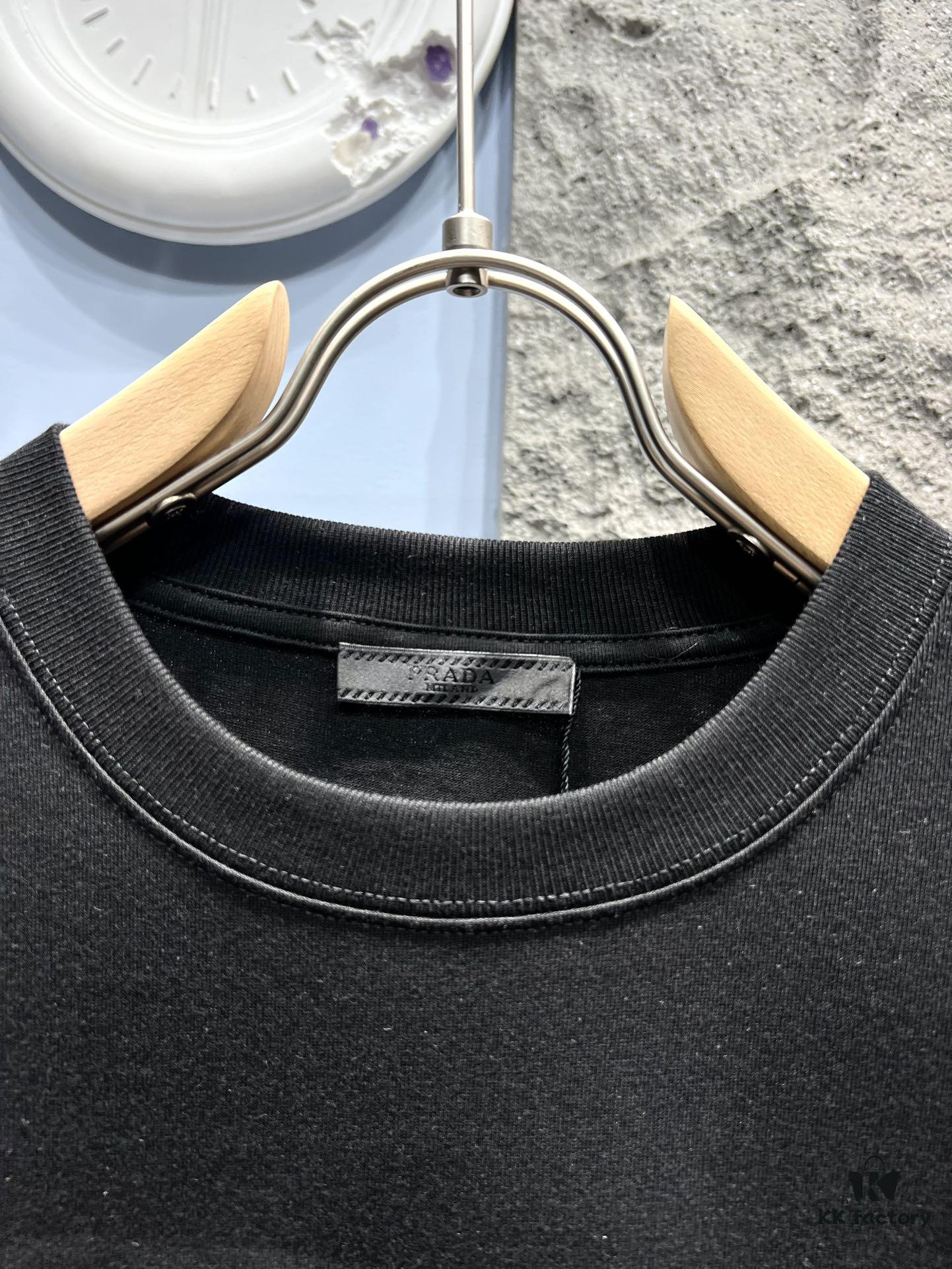 PRADA - Jacquard Embroidered Logo Short Sleeve T-Shirt