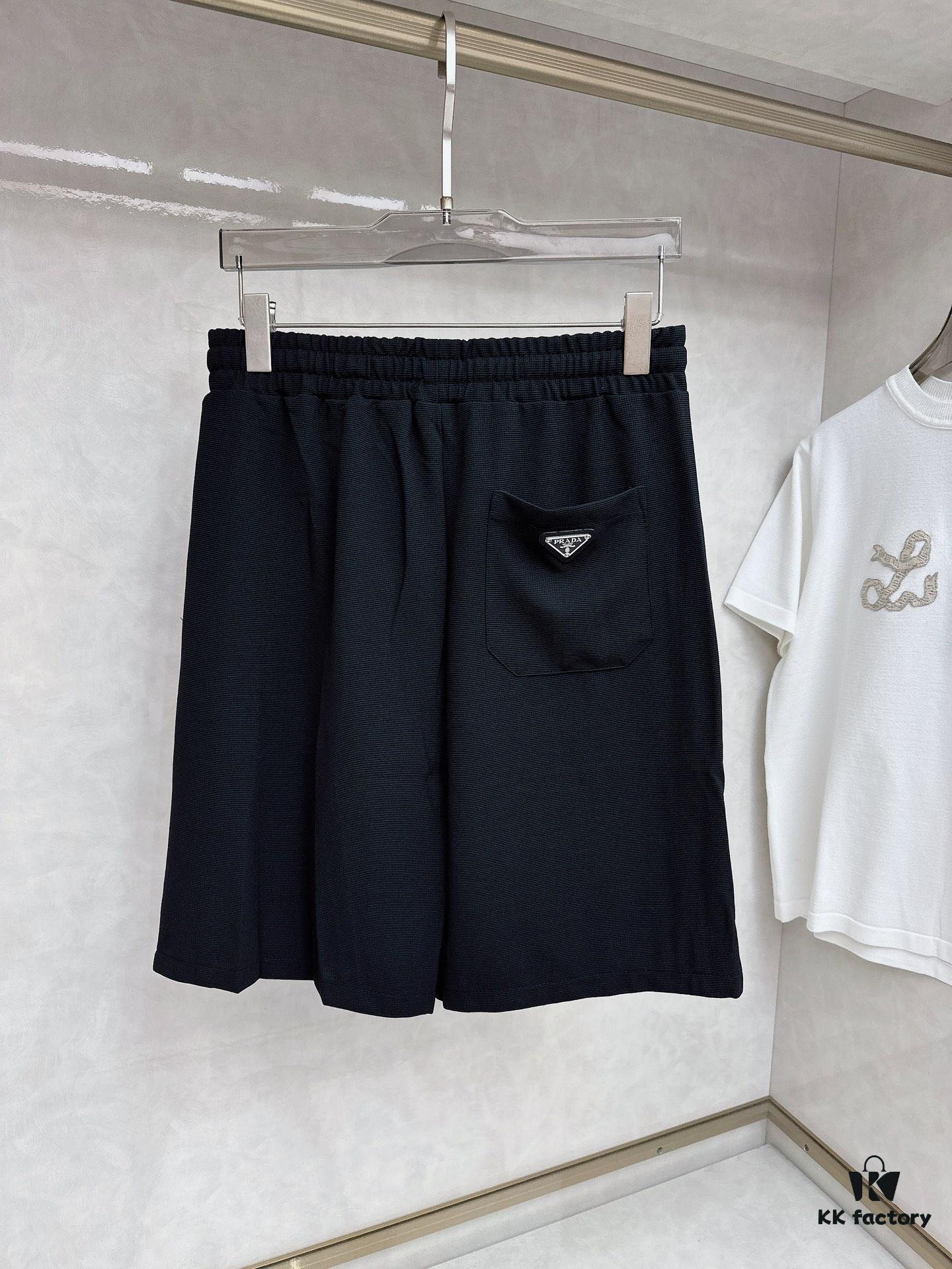 PRADA Waffle-Knit Zipper Shorts