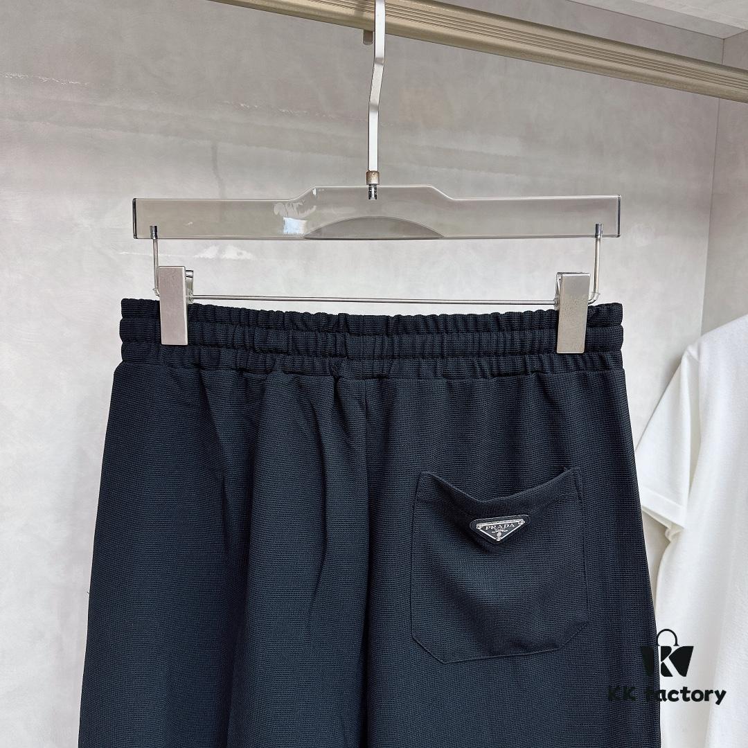 PRADA Waffle-Knit Zipper Shorts