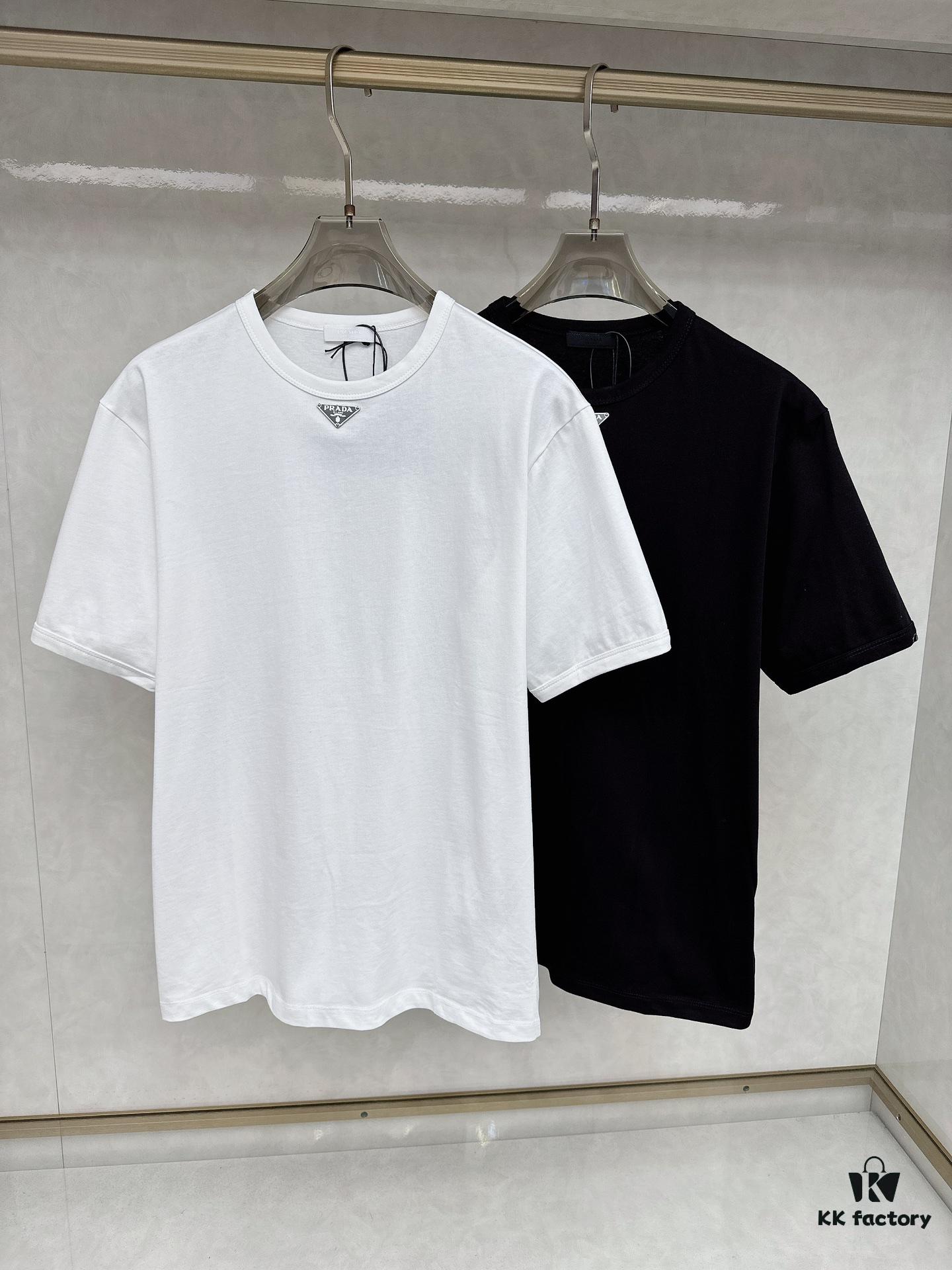 PRADA Triangle Logo Short Sleeve T-Shirt