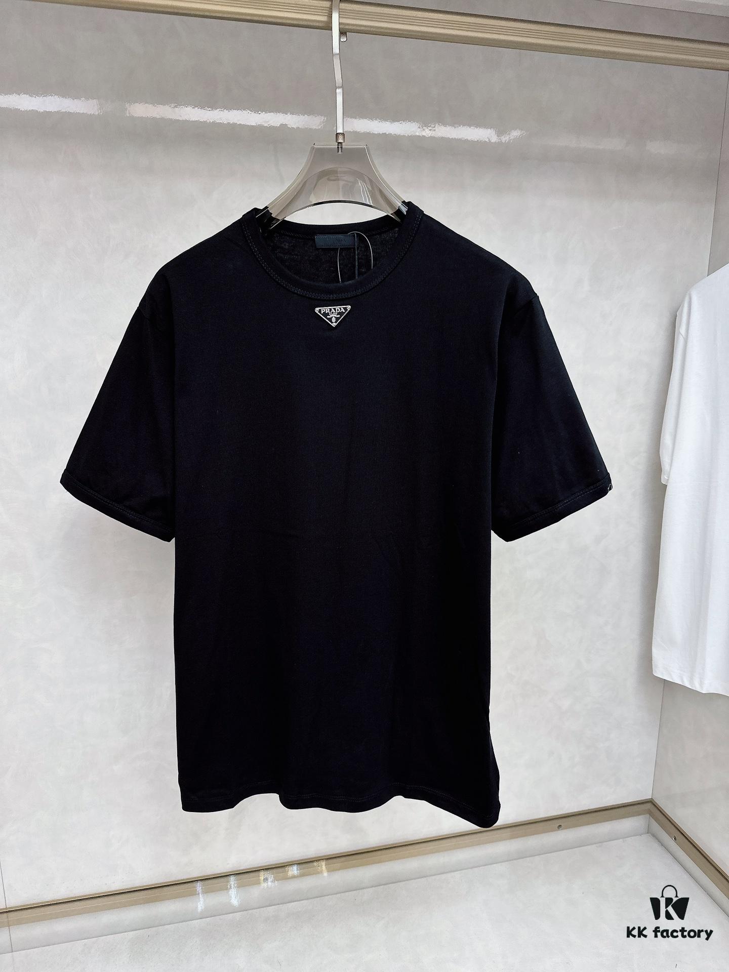 PRADA Triangle Logo Short Sleeve T-Shirt