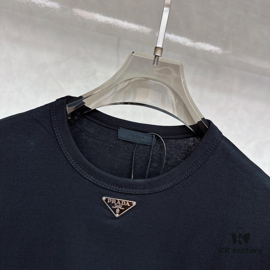 PRADA Triangle Logo Short Sleeve T-Shirt