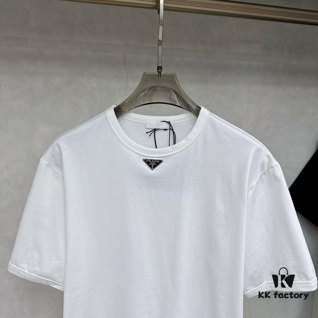PRADA Logo Triangle Short Sleeve T-Shirt
