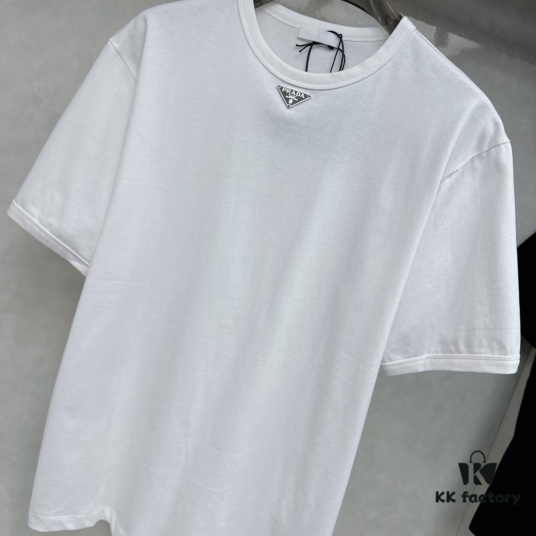 PRADA Logo Triangle Short Sleeve T-Shirt