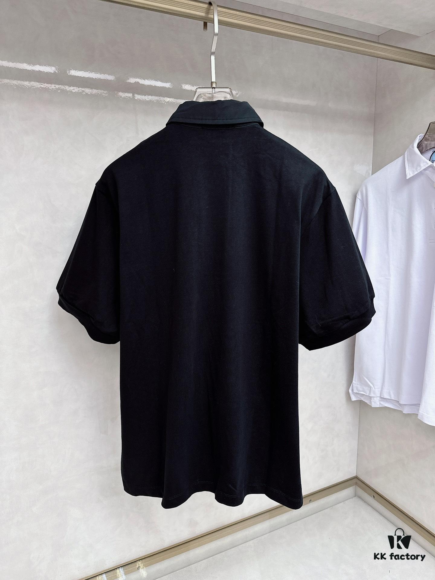 Prada Embroidered Collar Polo Shirt