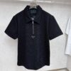 PRADA Waffle-Weave Triangular Logo Polo Shirt