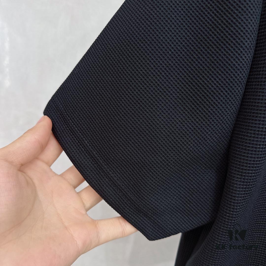 PRADA Waffle-Weave Triangular Logo Polo Shirt