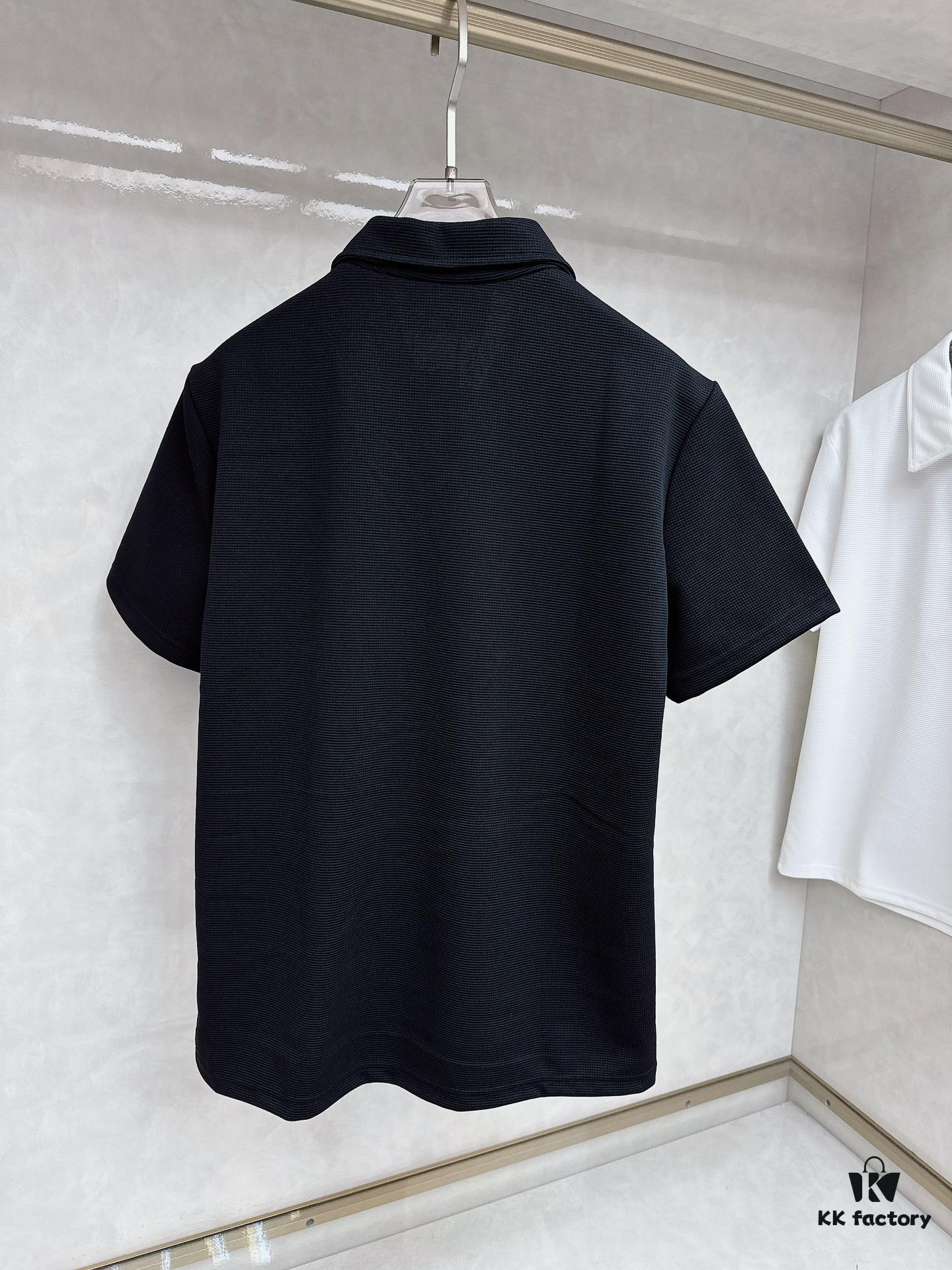 PRADA Waffle-Weave Triangular Logo Polo Shirt