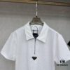 Prada Waffle-Weave Triangular Logo Polo Shirt