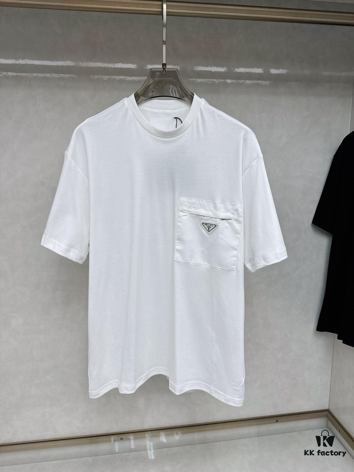 Prada Prada Front Zipper Pocket Short Sleeve T-Shirt