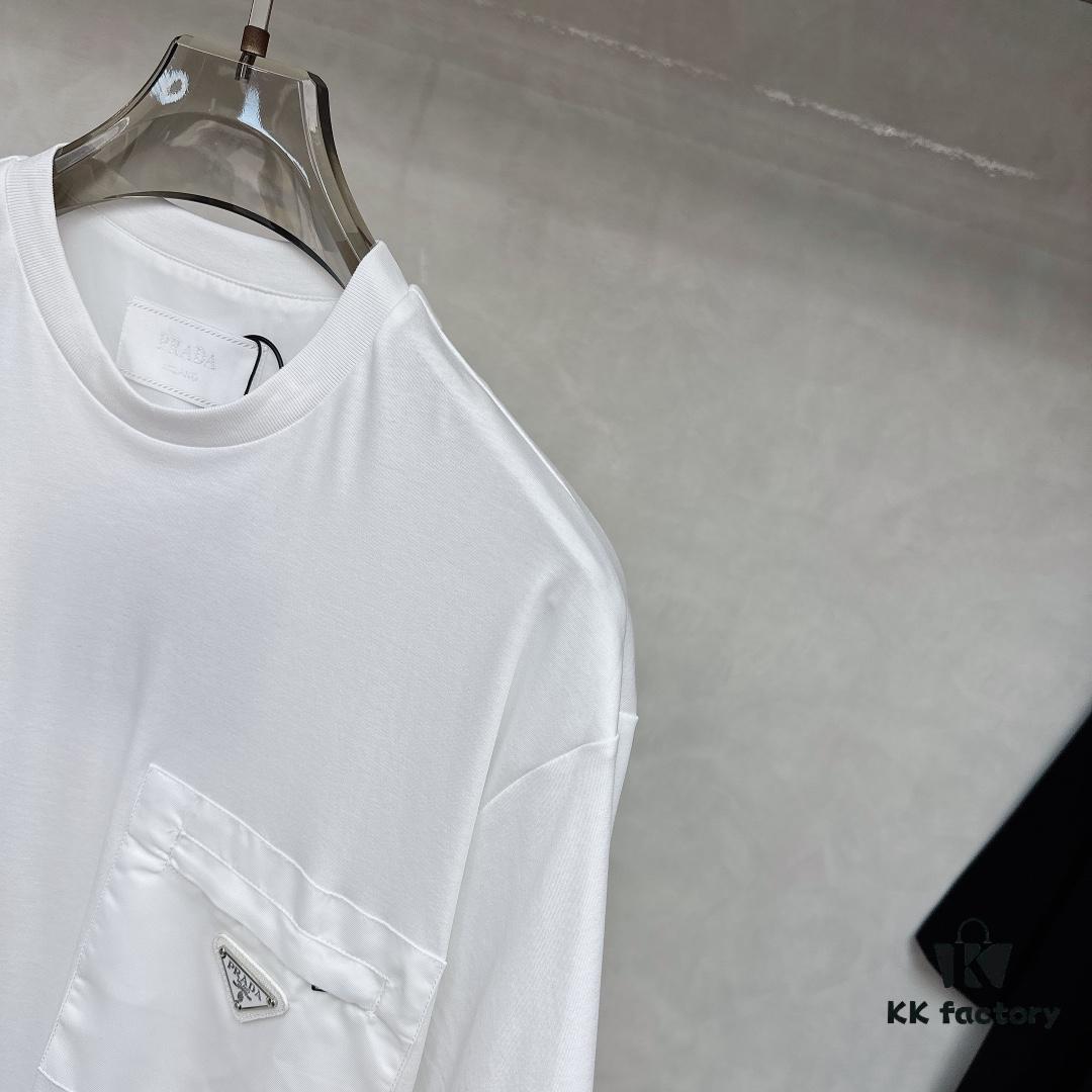 Prada Prada Front Zipper Pocket Short Sleeve T-Shirt