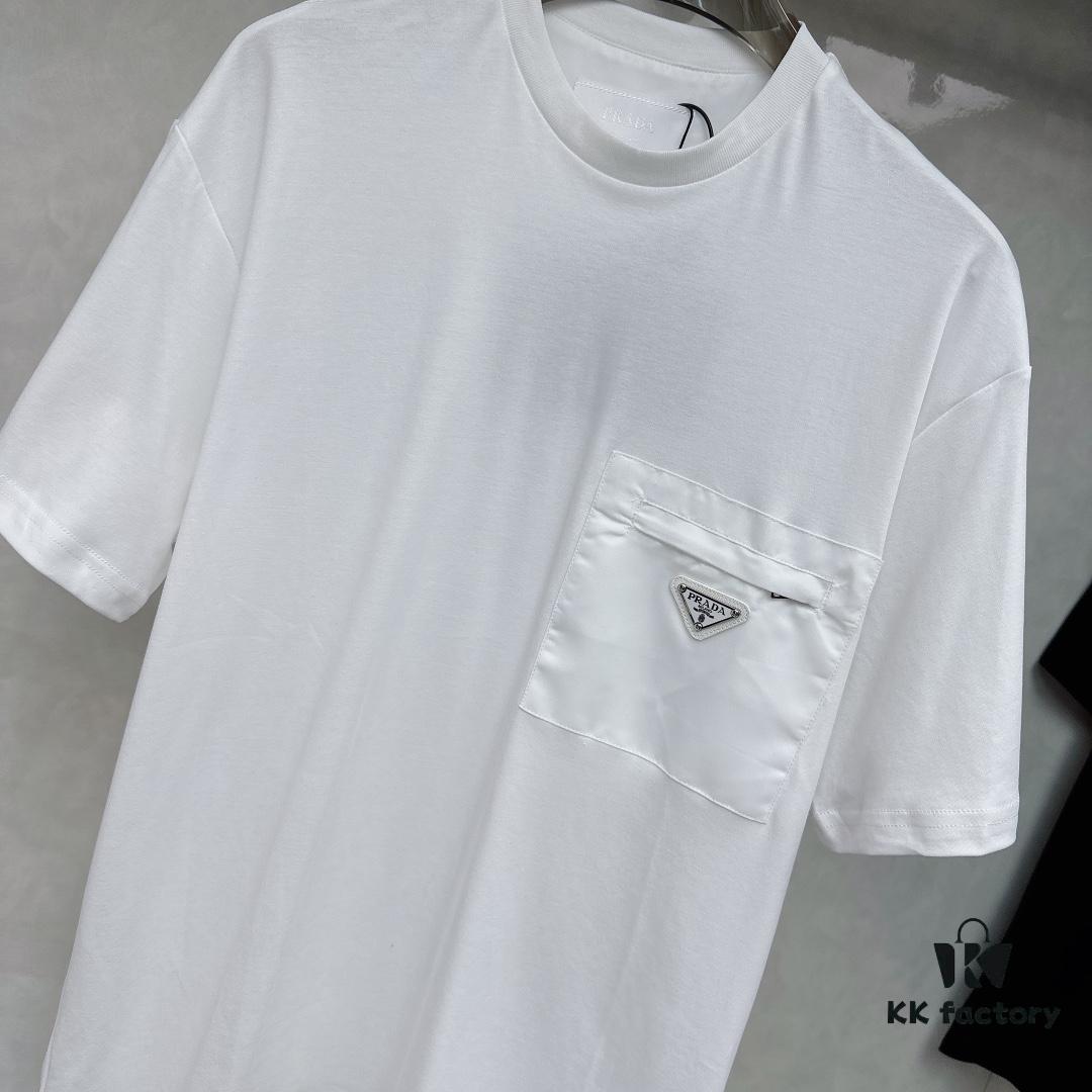 Prada Prada Front Zipper Pocket Short Sleeve T-Shirt